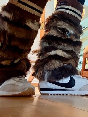 Real Canadian made vintage fur leg warmers
